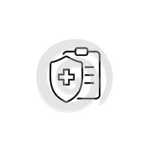 Line document security icon on white background