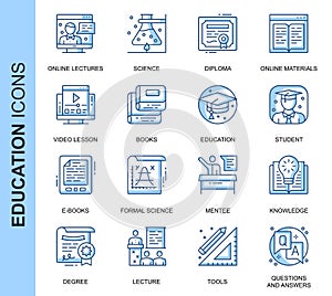 Thin Line Education Related Vector Icons Set photo