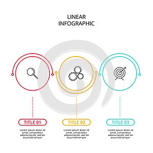 Thin line element for infographic. Template for diagram, graph, presentation and chart. Concept with 3 options