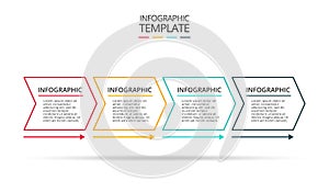 Thin line element for infographic. Template for diagram, graph, presentation and chart. Concept with 4 options