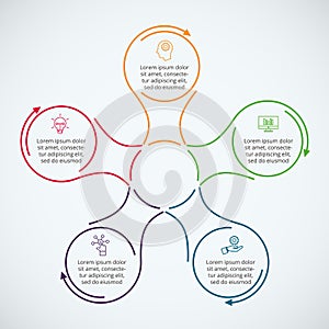 Thin line flat element for infographic.