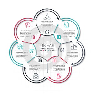 Thin line flat element for infographic.