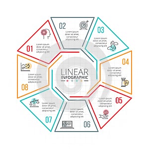 Thin line flat element for infographic.