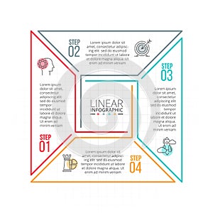 Thin line flat element for infographic.