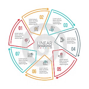 Thin line flat element for infographic.