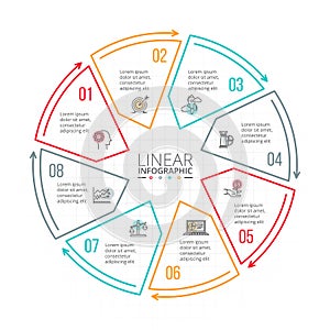 Thin line flat element for infographic.