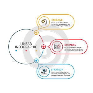 Thin line flat element for infographic. Template for diagram, graph, presentation and chart. Business concept with 3