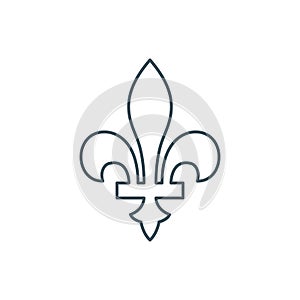 Thin line fleur-de-lis, royal lily flower icon