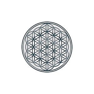 Thin line flower of life, mandala ornament