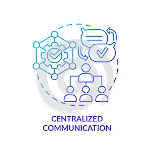 Thin line gradient centralized communication icon concept