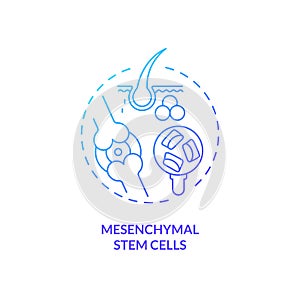 Thin line gradient mesenchymal stem cells icon concept
