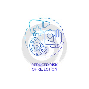 Thin line gradient reduced risk of rejection icon concept photo