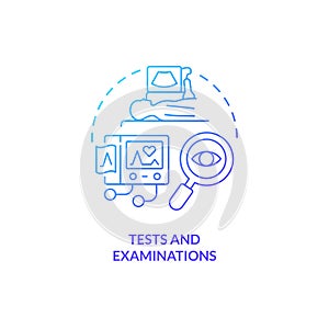 Thin line gradient tests and examinations icon concept