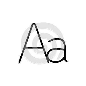 Thin line grammar letter alphabet icon