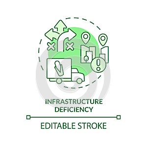 Thin line green infrastructure deficiency icon concept
