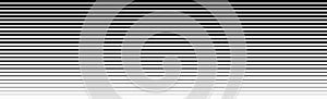 Thin line halftone gradation texture. Fading horizontal stripe gradient background. Repeating wide pattern backdrop