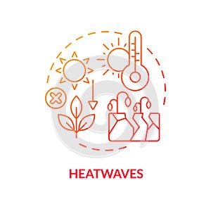 Thin line heatwave icon heatflation concept