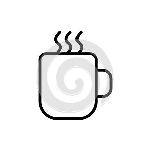 Thin line hot cup icon