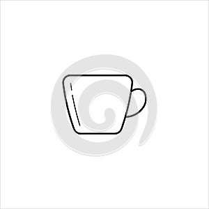 Thin line hot cup icon on white background