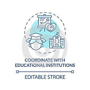 Thin line icon coordinate with educational institutions concept