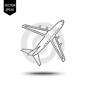 Thin line icons for airplane,vector illustrations