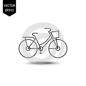 Thin line icons for bicycle,transportation,vector illustrations