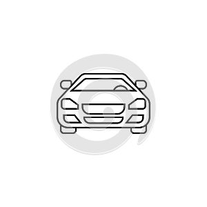 Thin line icons for black car front