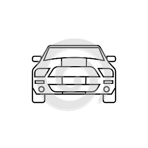 Thin line icons for black car front,vector illustrations
