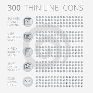 Thin Line Icons For Business, Technology and Leisure