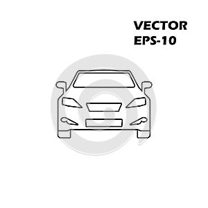 Thin line icons for car front,transportation,vector illustrations