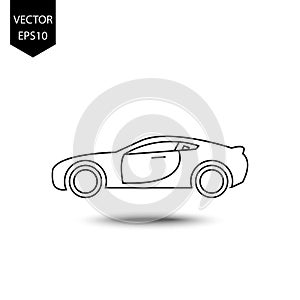 Thin line icons for car,transportation,vector illustrations