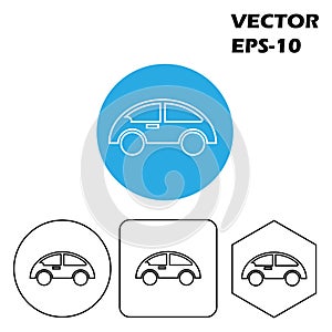 Thin line icons for car,transportation,vector illustrations