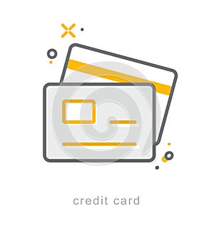 Thin line icons, Credit card