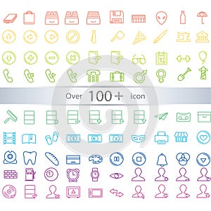 Thin line icons exclusive icons set contains universal interfac