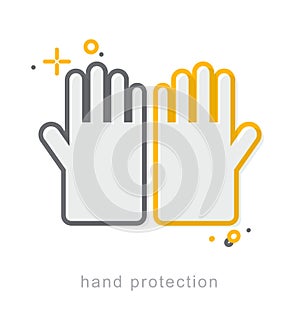 Thin line icons, Hand protection-3