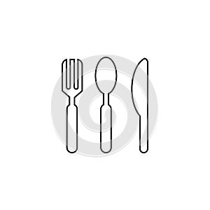 Thin line icons for Knife, fork and spoon tools,vector illustrations