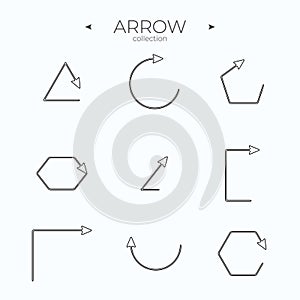 Line Arrow icon set. Line icons collection. Modern vector symbols.