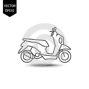 Thin line icons for motorcycle,transportation,vector illustrations