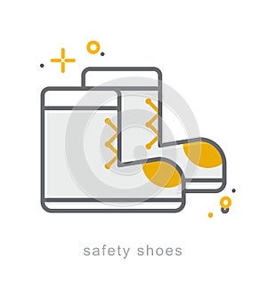 Thin line icons, Safety shoes