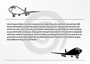 Thin line icons and solid icons for Airplane. transportation. vector illustrations