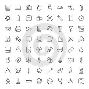 Thin Line Icons For Technology, Industry and Science