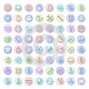 Thin Line Icons For Technology, Industry and Science