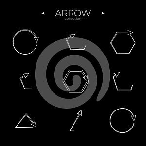 Line Arrow icon set. Line icons collection. Modern vector symbols.