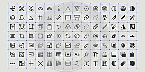 thin line image editing illustration icons