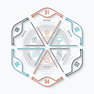 Thin line infographic element