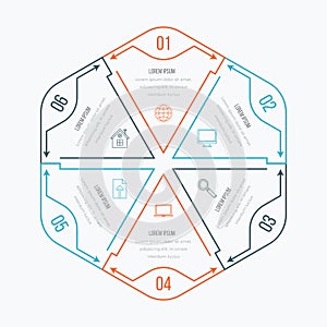 Thin line infographic element