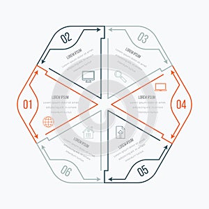 Thin line infographic element