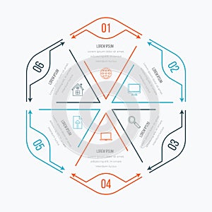 Thin line infographic element