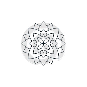 Thin line lotus flower or flower of life