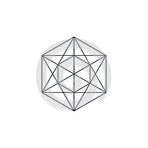 Thin line metatrons cube, sacred geometry photo